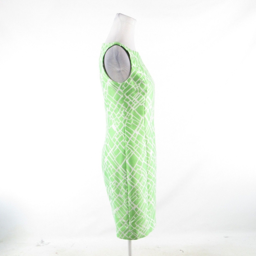 Bright green white DONCASTER sheath dress 4 - Picture 5 of 8